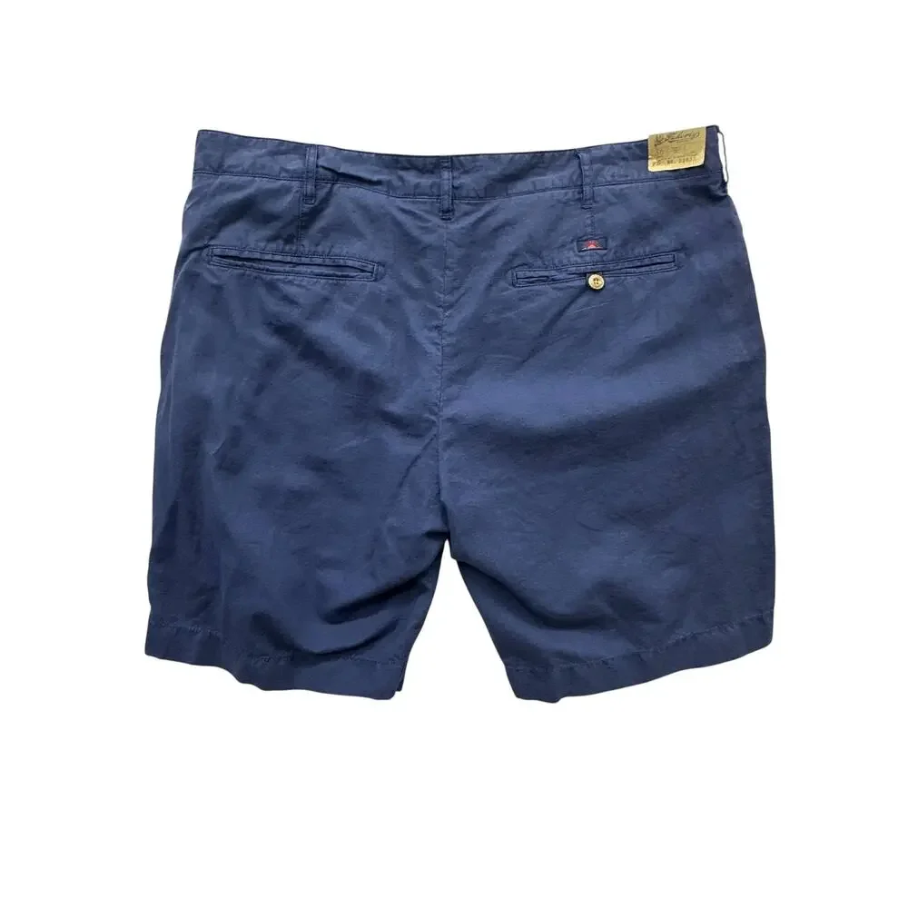 Faherty Malibu Short Men 36 Dark Navy Linen Cotton Chino Preppy Beach Casual